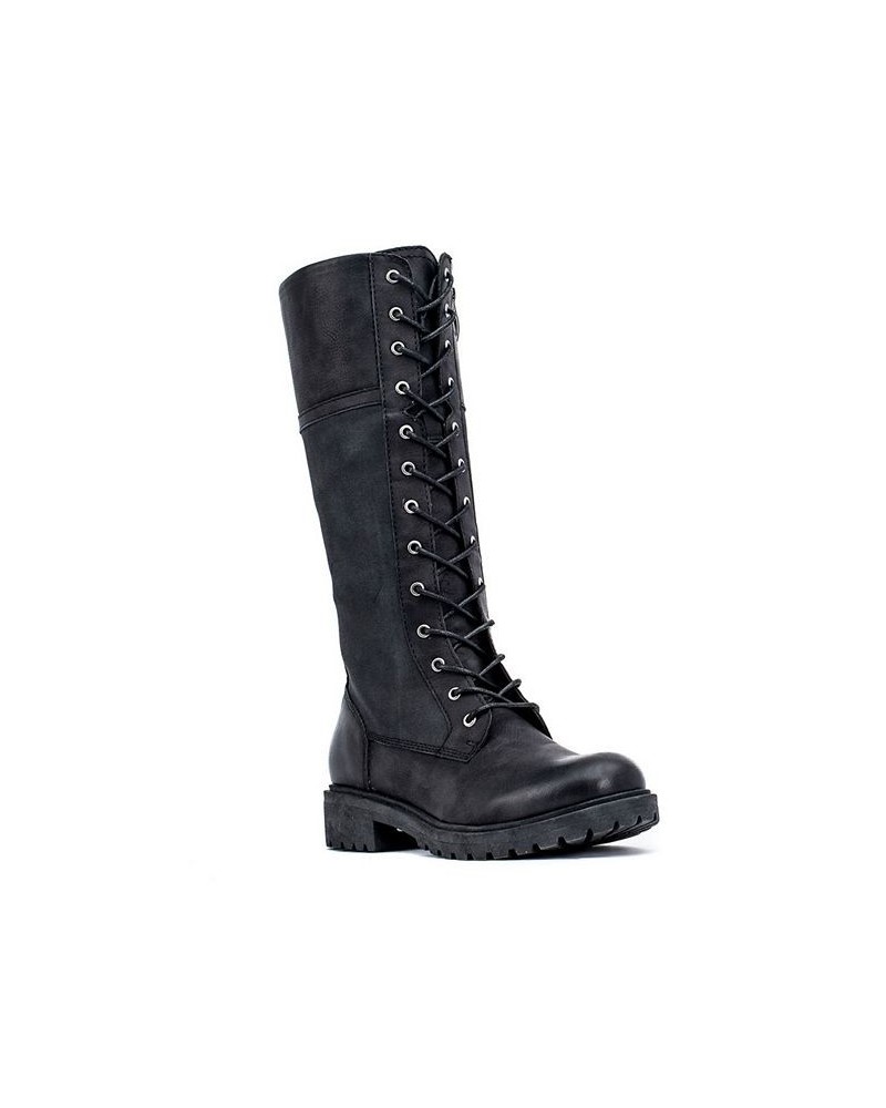 Women's Fresh Combat Boots Black $63.70 Shoes