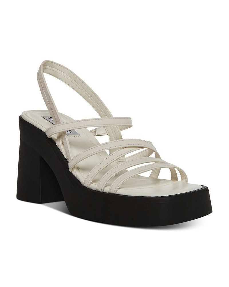 Women's Kalani Strappy Platform Sandals White $54.50 Shoes