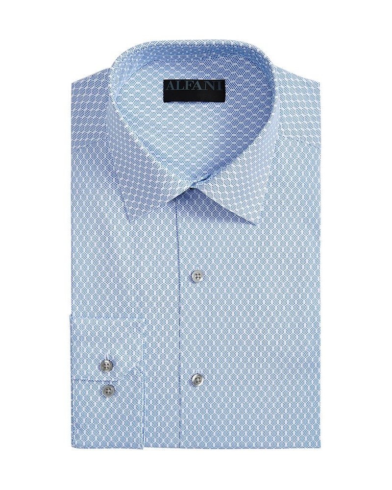 Men's Regular Fit 2-Way Stretch Performance Shirt Blue White $19.57 Dress Shirts