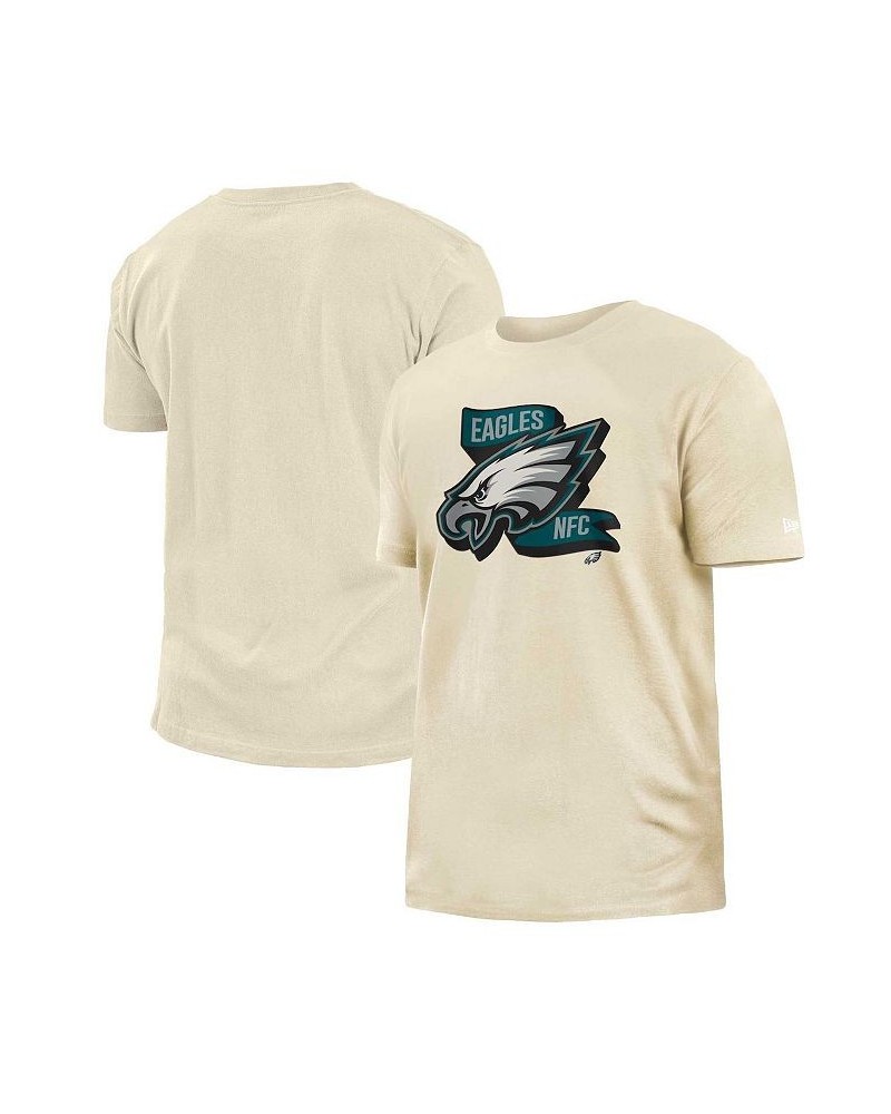 Men's Cream Philadelphia Eagles Sideline Chrome T-shirt $18.80 T-Shirts