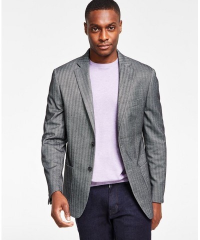 Men's Classic-Fit Herringbone Sport Coat Black $67.65 Blazers