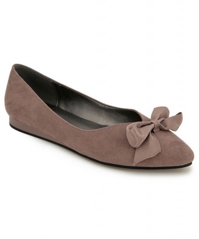 Women's Lily Bow Flats Purple $34.85 Shoes