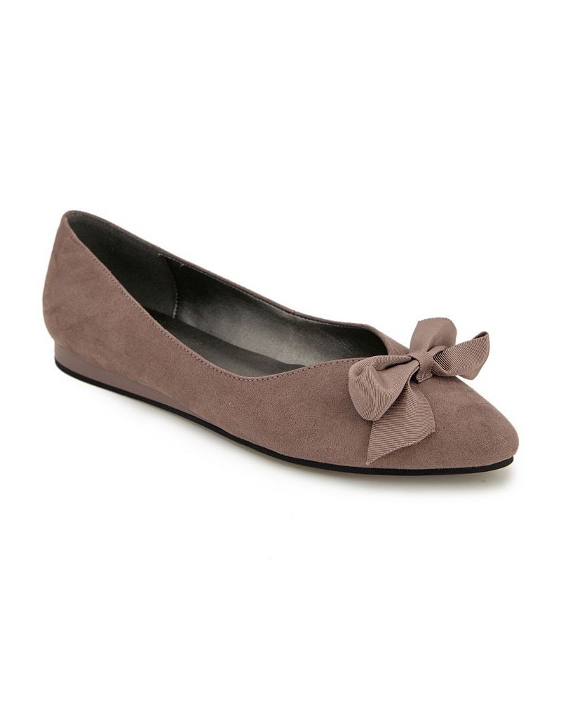 Women's Lily Bow Flats Purple $34.85 Shoes