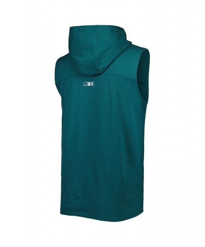 Men's Midnight Green Philadelphia Eagles Relay Sleeveless Pullover Hoodie $33.00 T-Shirts