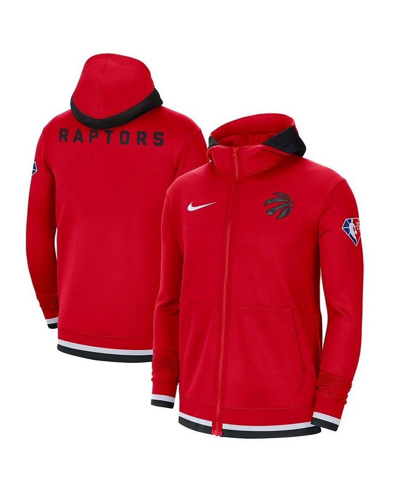 Men's Red Toronto Raptors 75th Anniversary Performance Showtime Hoodie Full-Zip Jacket $59.78 Jackets