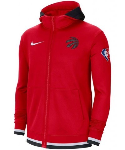 Men's Red Toronto Raptors 75th Anniversary Performance Showtime Hoodie Full-Zip Jacket $59.78 Jackets