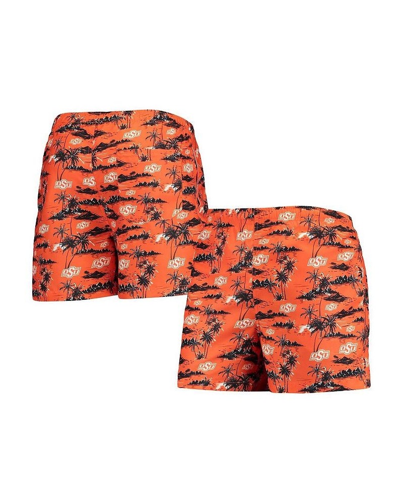 Men's Orange Oklahoma State Cowboys Island Palm Swim Trunks $19.27 Swimsuits