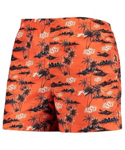 Men's Orange Oklahoma State Cowboys Island Palm Swim Trunks $19.27 Swimsuits