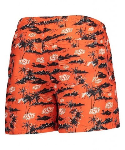 Men's Orange Oklahoma State Cowboys Island Palm Swim Trunks $19.27 Swimsuits