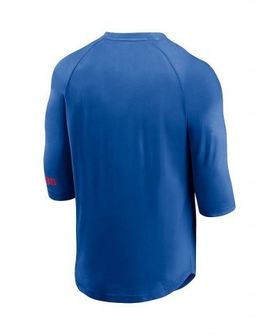 Men's Branded Royal Chicago Cubs Sport Resort Weathered Henley Washed Raglan 3/4-Sleeve T-shirt $23.50 T-Shirts