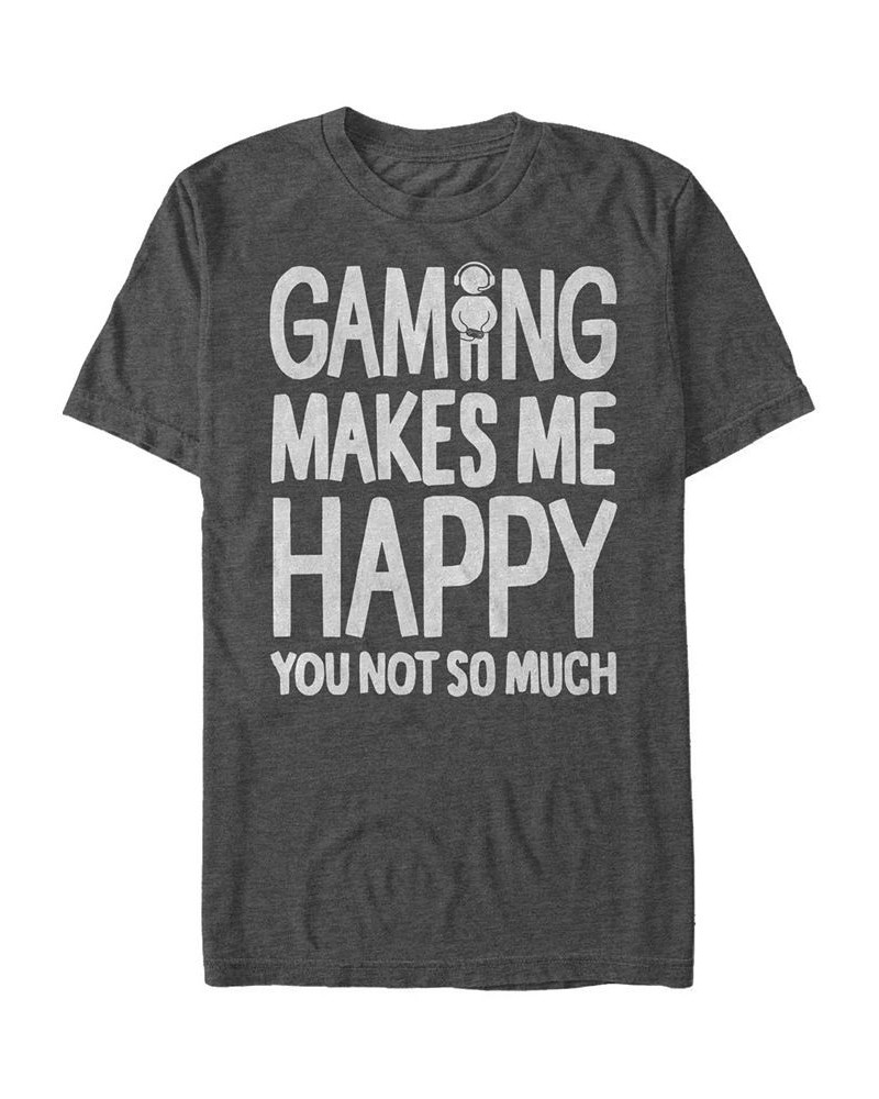 Men's Happy Games Short Sleeve Crew T-shirt Gray $16.10 T-Shirts