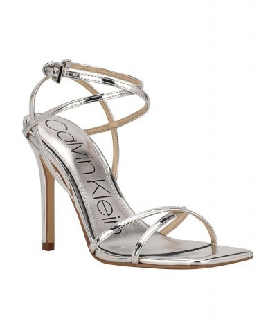 Women's Tegin Strappy Dress High Heel Sandals Gray $41.58 Shoes