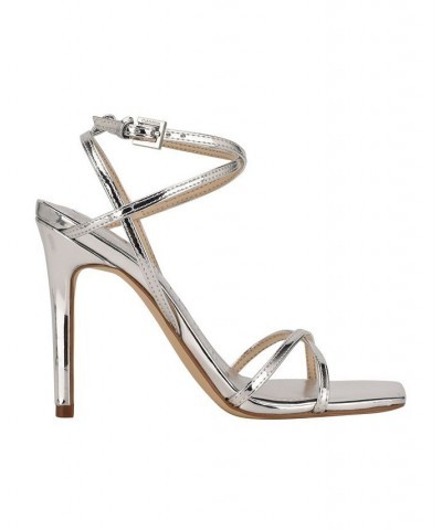 Women's Tegin Strappy Dress High Heel Sandals Gray $41.58 Shoes