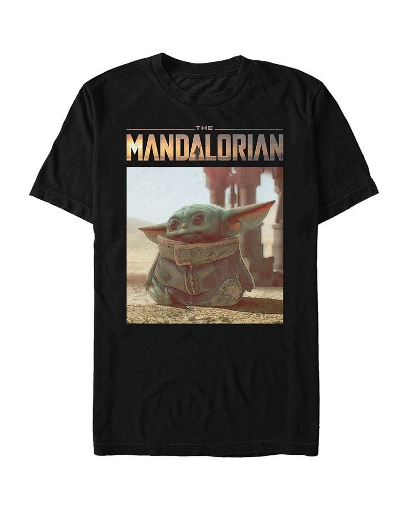 Star Wars The Mandalorian The Child Portrait Logo Short Sleeve Men's T-shirt Black $15.75 T-Shirts