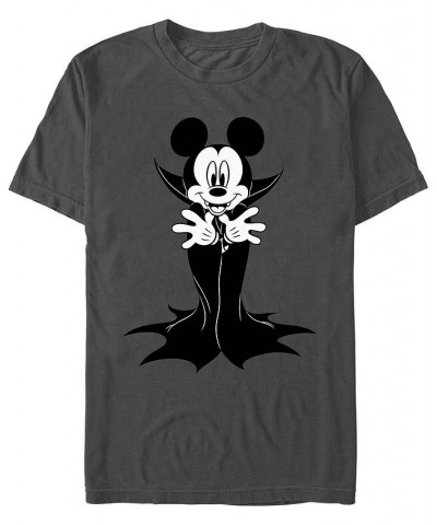 Men's Mickey Classic Vampire Mickey Big Character Short Sleeves T-shirt Gray $17.15 T-Shirts