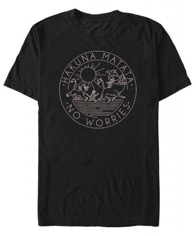 Men's Hakuna Line Short Sleeve Crew T-shirt Black $19.94 T-Shirts