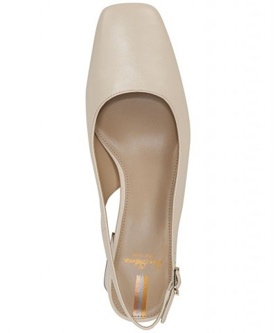 Terra Snip-Toe Slingback Block-Heel Pumps White $52.50 Shoes