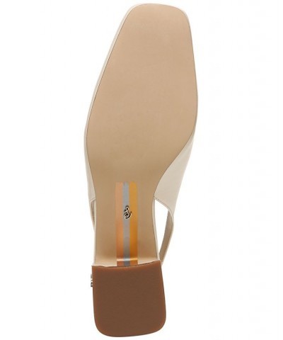 Terra Snip-Toe Slingback Block-Heel Pumps White $52.50 Shoes