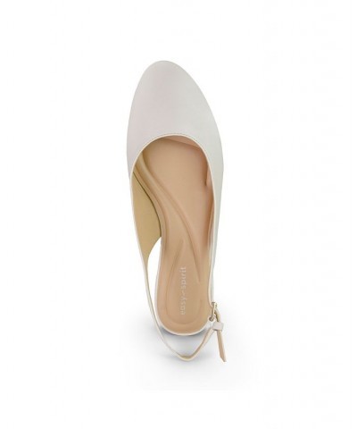 Women's Cassius Slingback Block Heel Dress Pumps Ivory Leather $43.56 Shoes