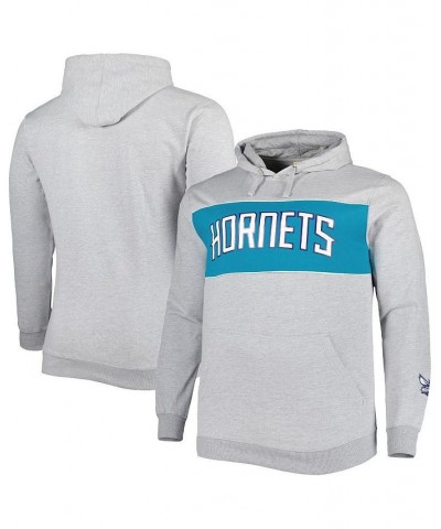Men's Branded Heather Gray Charlotte Hornets Big and Tall Wordmark Pullover Hoodie $26.04 Sweatshirt