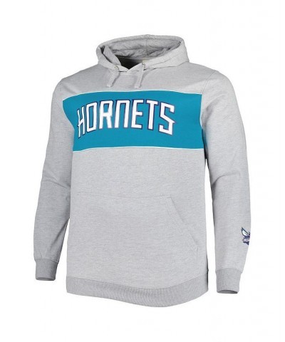 Men's Branded Heather Gray Charlotte Hornets Big and Tall Wordmark Pullover Hoodie $26.04 Sweatshirt