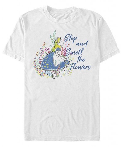 Men's Smell The Flowers Short Sleeve Crew T-shirt White $15.75 T-Shirts