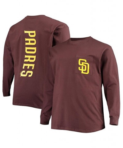 Men's Branded Brown San Diego Padres Big and Tall Solid Back Hit Long Sleeve T-shirt $32.99 T-Shirts