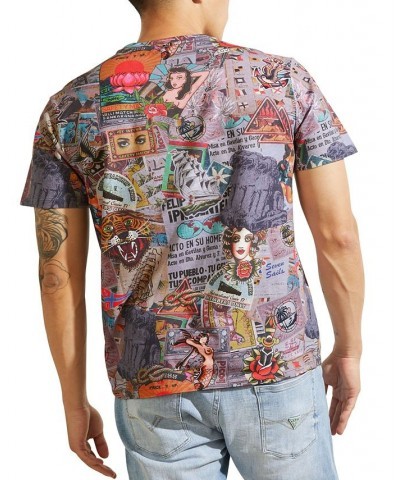 Men's Eco Vintage Collage Print T-Shirt Gold $31.27 T-Shirts