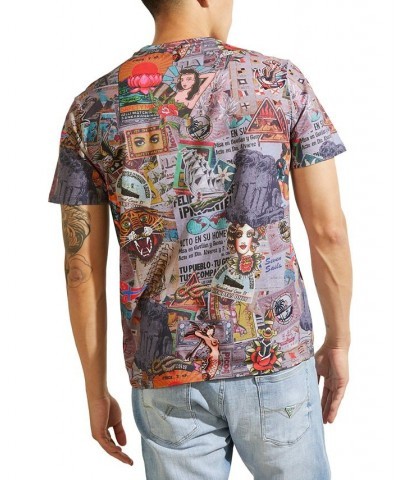 Men's Eco Vintage Collage Print T-Shirt Gold $31.27 T-Shirts