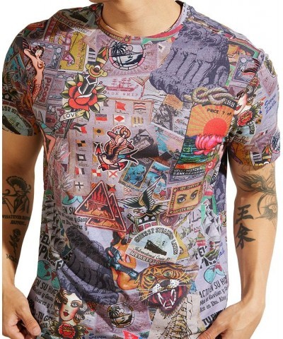 Men's Eco Vintage Collage Print T-Shirt Gold $31.27 T-Shirts