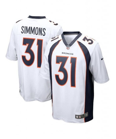 Men's Justin Simmons White Denver Broncos Game Jersey $65.80 Jersey