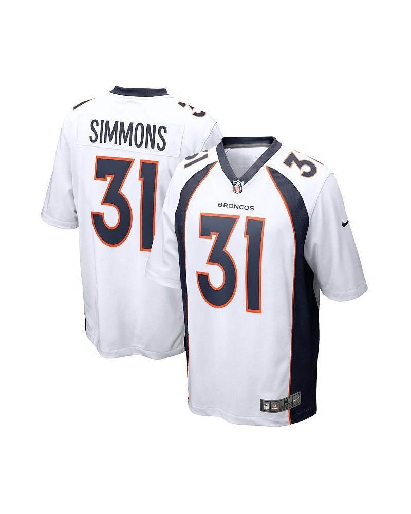 Men's Justin Simmons White Denver Broncos Game Jersey $65.80 Jersey