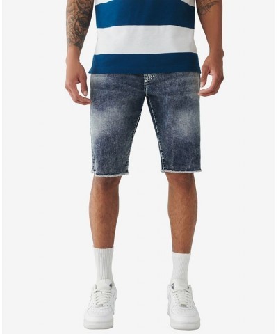 Men's Ricky Super T Fray Hem Denim Shorts Blue $36.73 Shorts