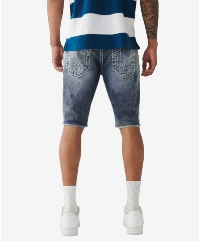 Men's Ricky Super T Fray Hem Denim Shorts Blue $36.73 Shorts