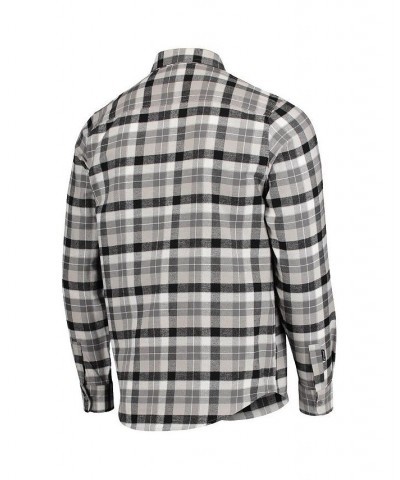 Men's Black and Gray Vegas Golden Knights Ease Plaid Button-Up Long Sleeve Shirt $25.30 Shirts