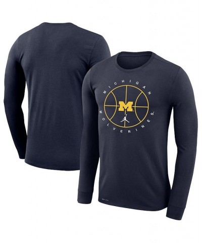 Men's Brand Navy Michigan Wolverines Basketball Icon Legend Performance Long Sleeve T-shirt $25.85 T-Shirts