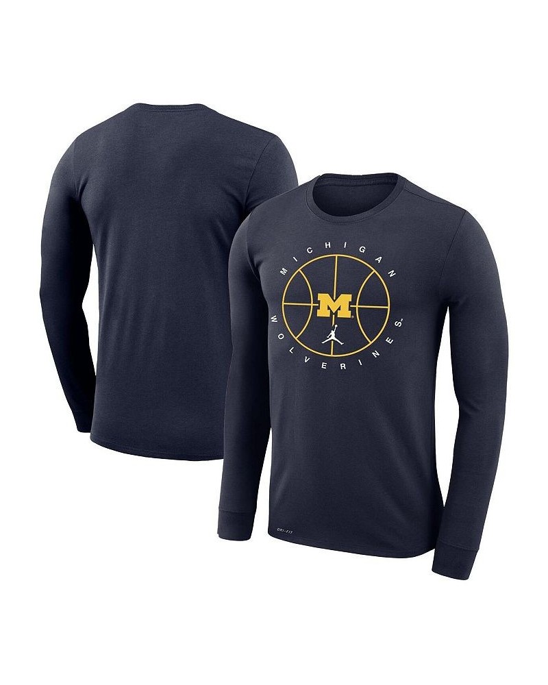 Men's Brand Navy Michigan Wolverines Basketball Icon Legend Performance Long Sleeve T-shirt $25.85 T-Shirts