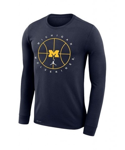 Men's Brand Navy Michigan Wolverines Basketball Icon Legend Performance Long Sleeve T-shirt $25.85 T-Shirts