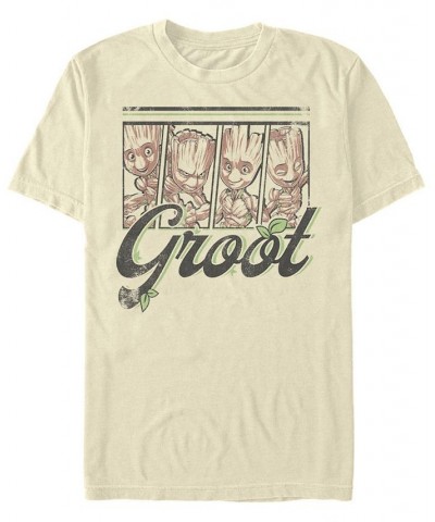 Men's Four Panel Groot Short Sleeve Crew T-shirt Tan/Beige $16.10 T-Shirts