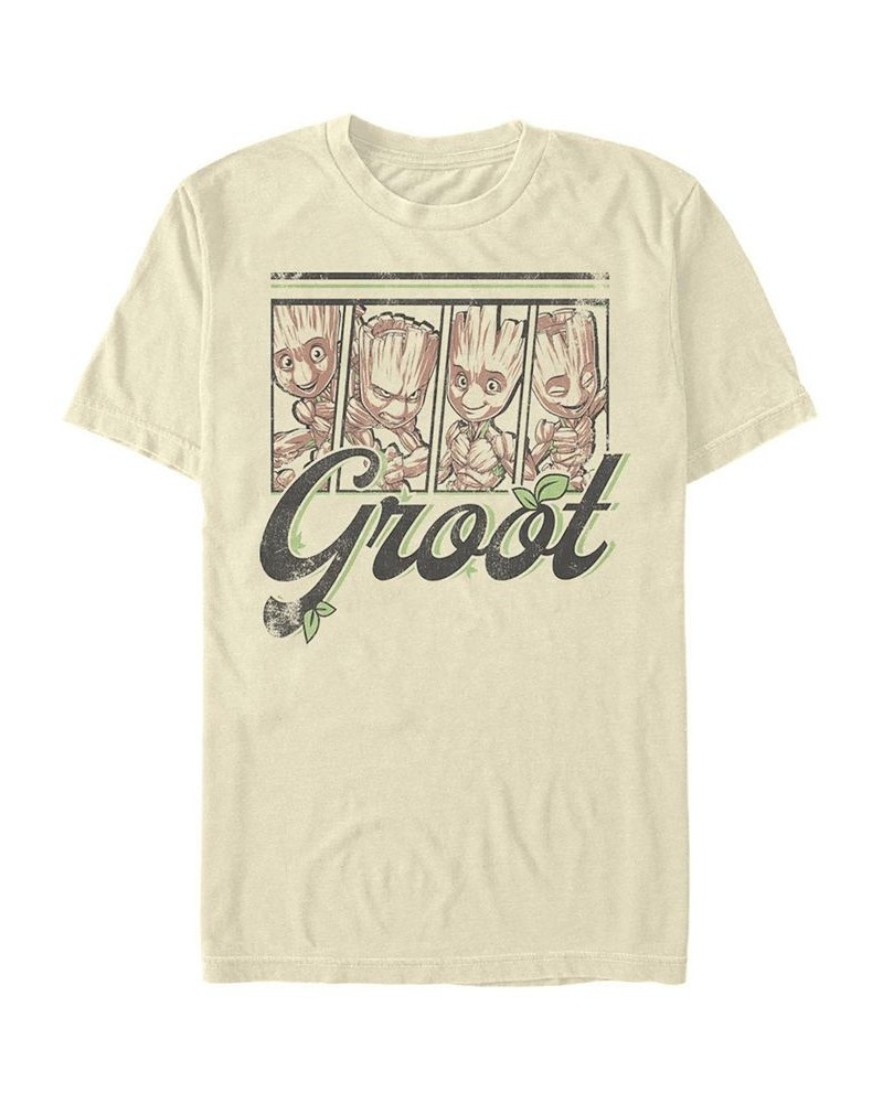 Men's Four Panel Groot Short Sleeve Crew T-shirt Tan/Beige $16.10 T-Shirts