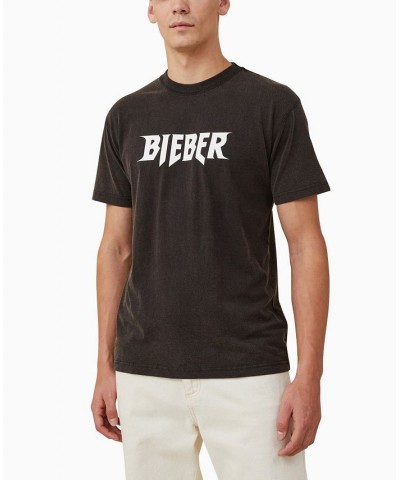 Men's Bieber Short Sleeve T-shirt Black $25.19 T-Shirts