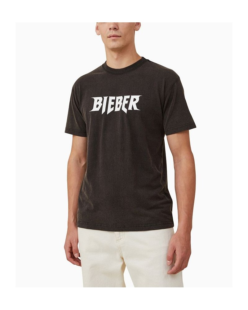 Men's Bieber Short Sleeve T-shirt Black $25.19 T-Shirts