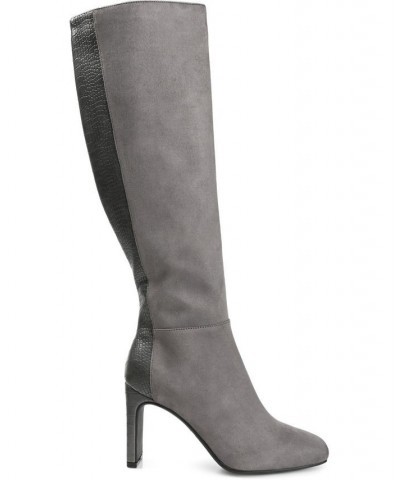 Women's Elisabeth Wide Calf Tall Boots Gray $39.00 Shoes