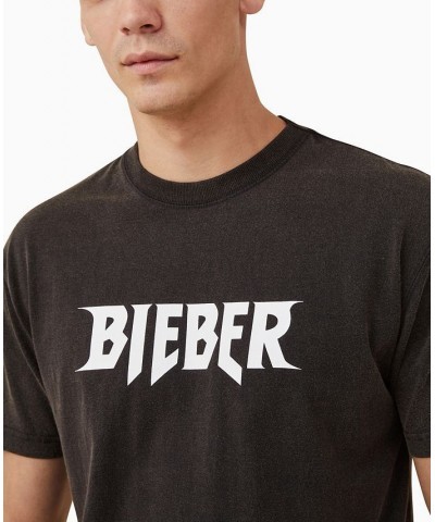 Men's Bieber Short Sleeve T-shirt Black $25.19 T-Shirts