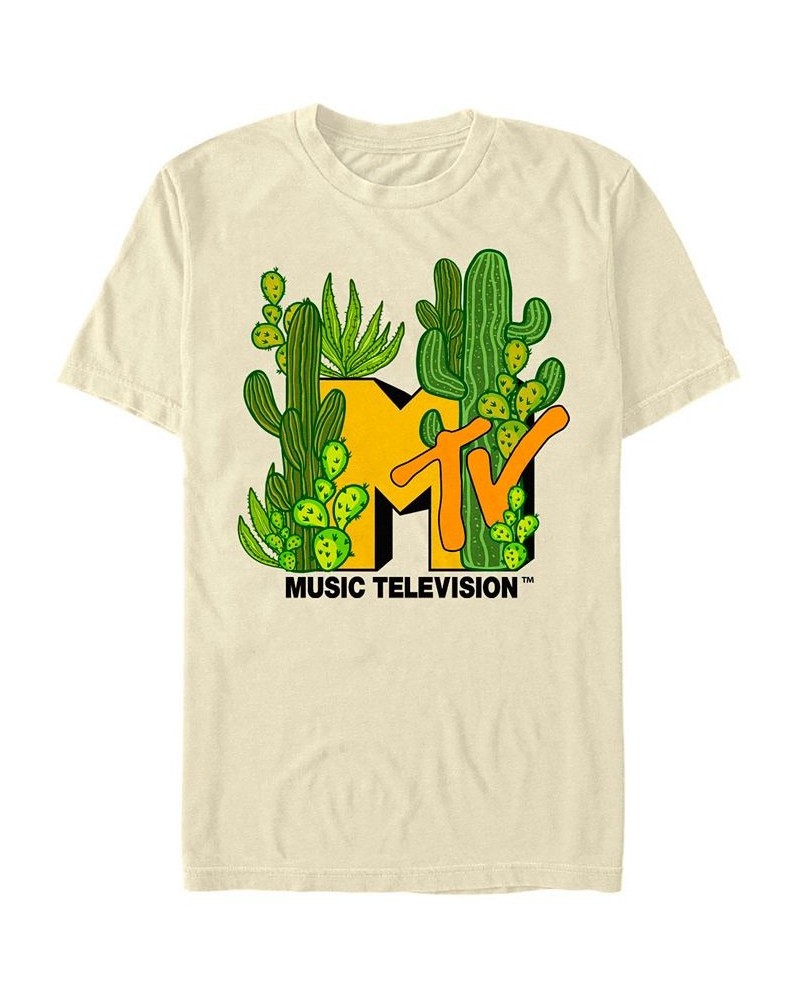 Men's MTV Cacti Galore Short Sleeve T-shirt Tan/Beige $18.19 T-Shirts