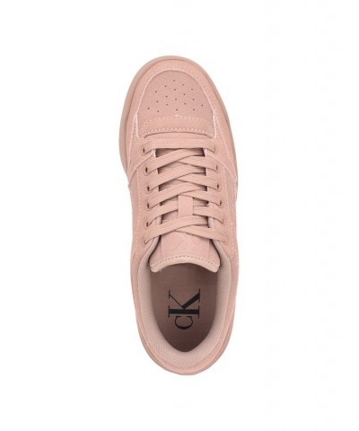 Women's Alondra Casual Platform Lace-up Sneakers Pink $53.46 Shoes