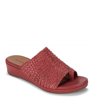 Abey Wedge Slide Sandals Red $44.20 Shoes