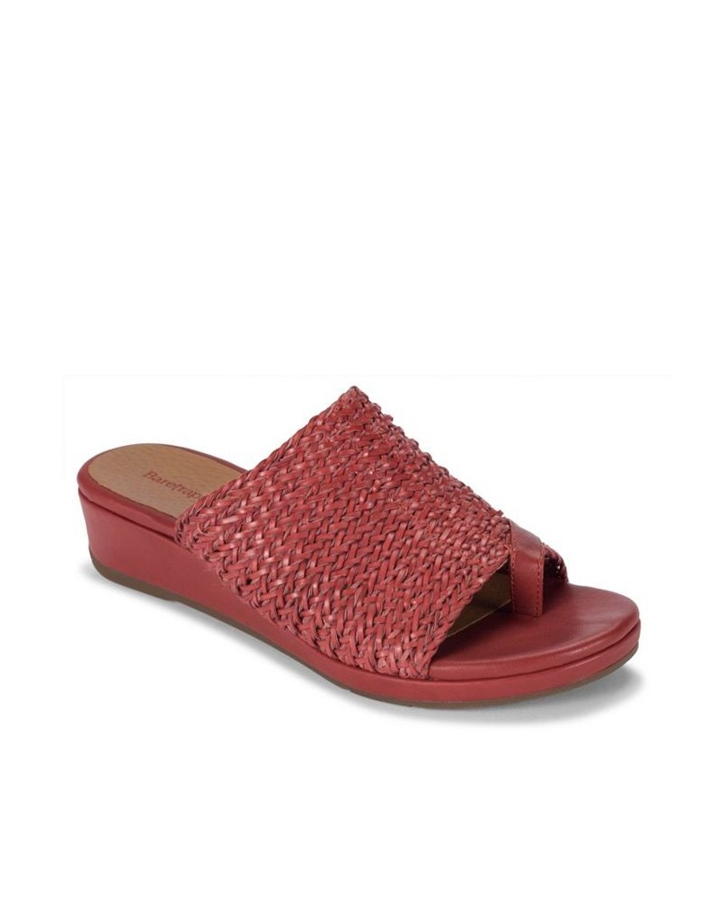 Abey Wedge Slide Sandals Red $44.20 Shoes