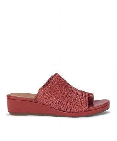 Abey Wedge Slide Sandals Red $44.20 Shoes