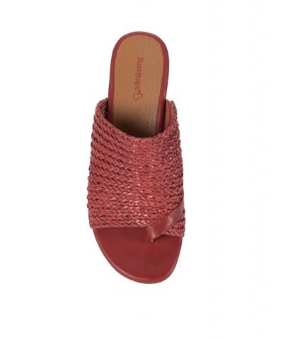 Abey Wedge Slide Sandals Red $44.20 Shoes